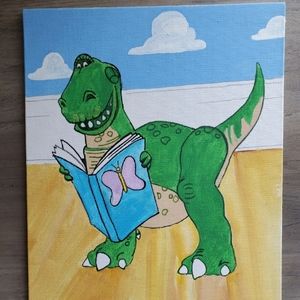 8 x 10 Toy Story Rex Dinosaur Painting (fan made)